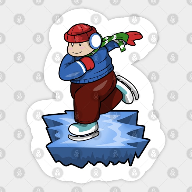 Ice Skater with Sweater Scarf and Hat Sticker by Markus Schnabel